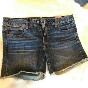 American Eagle Frayed Jean Shorts Slight Acid Wash